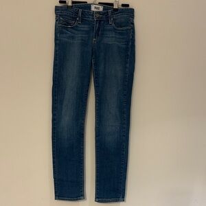 PAIGE Blue Skinny Jeans with Faded Detail
